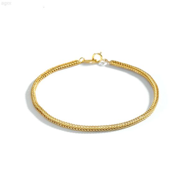 Minimalistischer Schmuck, 18 Karat vergoldetes Kettenarmband, silberne Charm-Armbänder für Frauen und Mädchen, Geschenk-Dekoration