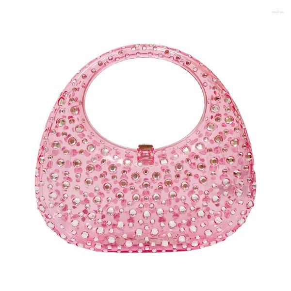 Akşam çantaları kadın çantası 2024 moda şeffaf akrilik elmaslar lüks tasarımcı el çantası zarif yenilik çanta debriyajı
