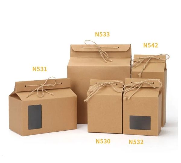 Tee-Verpackungsbox, Pappe, Kraftpapier, gefaltet, für Lebensmittel, Nussbehälter, Lebensmittelaufbewahrung, stehend, Verpackungsbeutel, Geschenkpapier