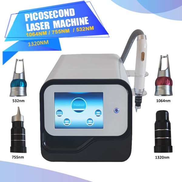 Q Switched Nd Yag Picosecond Pico Laser Tattoo Removal Machine Sarda Spot Pigment Treatment 1064nm 532nm 755nm 1320nm Dispositivo indolor portátil Picolaser