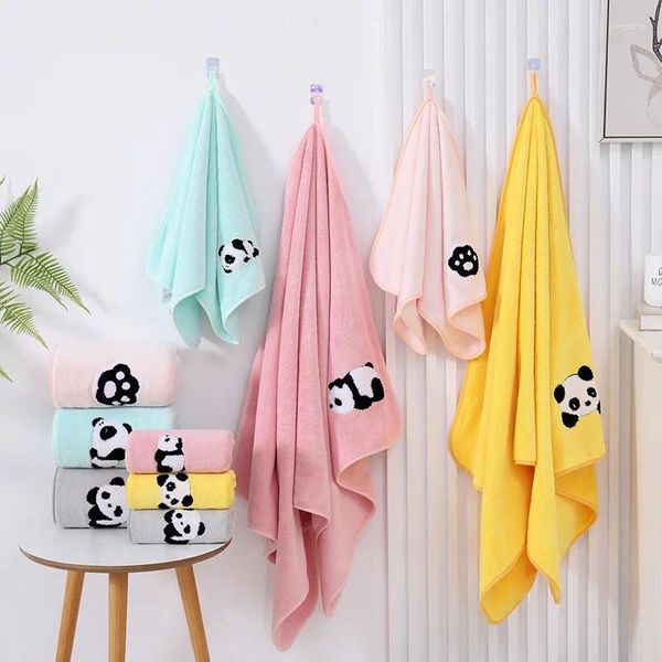 Handtuch 1Set Bad Cartoon Panda Handtücher Set Gesicht Für Erwachsene Dick Super Weiche Saugfähige Badezimmer Strand Sport Spa