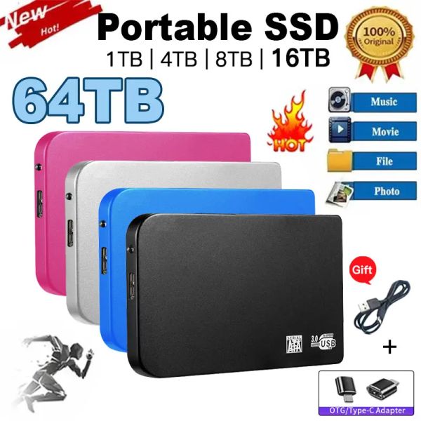 Boxs Tragbare SSD 1 TB externe Festplatte USB 3.0 High Speed 2 TB externe Speicherfestplatten M.2 Solid State Drive für Laptops/Telefone