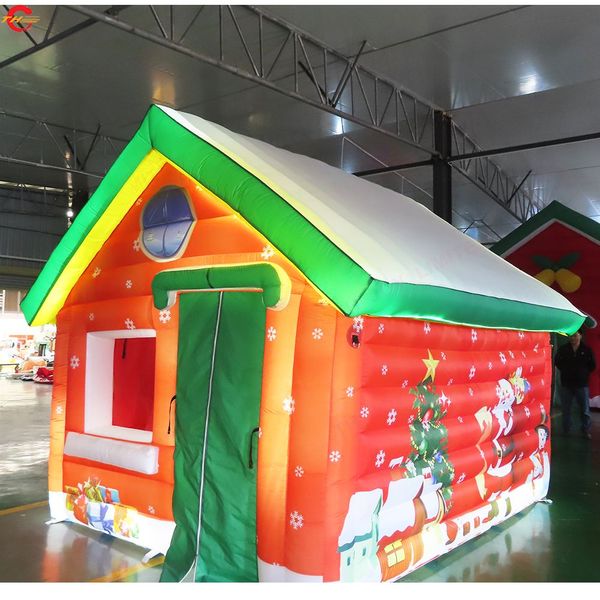 Kostenloses Türschiff, Outdoor-Aktivitäten, 6 x 4 x 3,5 mH (20 x 13,2 x 11,5 Fuß), aufblasbares Weihnachtshaus mit LED-Beleuchtung, Weihnachtsgrotte zum Verkauf