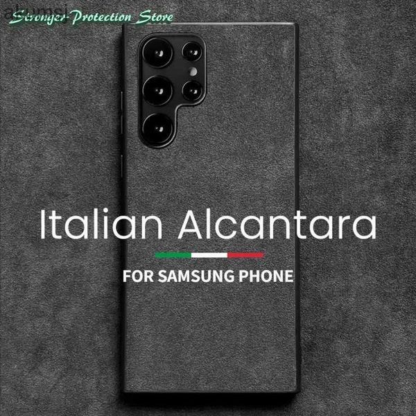 Custodie per cellulari Custodia ALCANTARA italiana per Samsung Galaxy S23 S22 Ultra S21 S20 FE S10 S9 Plus Note Custodia per telefono in pelle artificiale di lusso per affari YQ240221