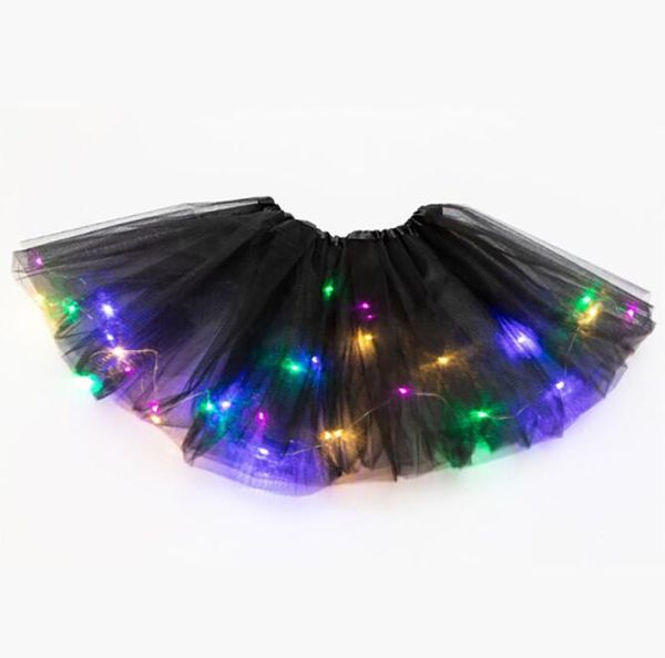 LED leuchtendes Licht Tutu Kleid Frauen Baby Tüll Stern Rock Kurz Tutu Mädchen Minirock Erwachsene Fancy Ballet Dancewear Party Kostüm Ballkleid Minirock