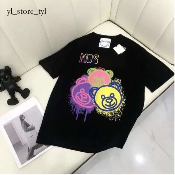 Moschino Designer Donna Moschino Tshirt Estate Marchi di lusso italiani Tees Cartoon Bear Girocollo in cotone sciolto per abbigliamento per il tempo libero all'aperto Top da donna Camicia 6534