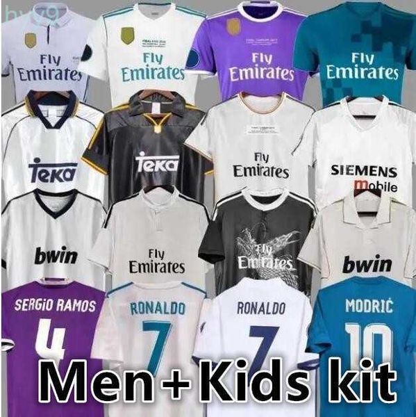 T-shirt da uomo Maglie da calcio retrò del Real Madrid Maglie a maniche lunghe Guti Carlos 16 17 Ronaldo Raul Finali Kakà Real Madrids 763j