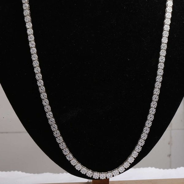 Luxuoso moissanite diamante 925 prata esterlina corrente de tênis para homens tênis gelado estilo hip-hop corrente personalizada