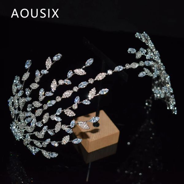 Gioielli AOUSEX Crystal Crystal Accessori per matrimoni Accessori per sposa Crota del matrimonio, Tiara di compleanno della Principessa, Accessori da ballo di parata