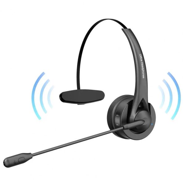 Cuffie Bluetooth 5.3 cuffia a doppio rumore microfono cancellato auricolare wireless cablato per i telefoni call center per laptop per PC