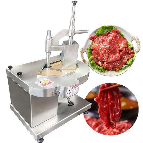 Endüstriyel Yuvarlak Bıçak Tam Otomatik Et Dilimleyici Kesme Makinesi Ticari Pastırma Taze Sığır Fileto Dilimleme Makinesi