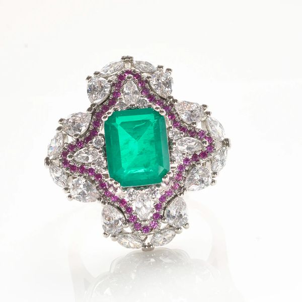 Ringe Luxus Emerald Gemstone Ring für Charme