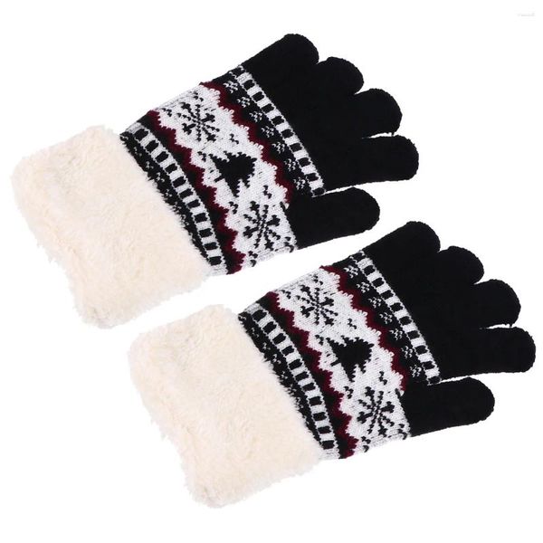 Radfahren Handschuhe Ski Fäustlinge Winter Warm Weihnachtsbaum Volle Finger Frauen Gestrickte Hand Miss