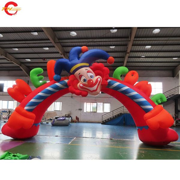 Outdoor-Aktivitäten, kostenloser Versand, 10 m breit x 4,5 m hoch (33 x 15 Fuß), mit Gebläse, aufblasbarer Clown-Kopf, Torbogen, Zirkus-Clown-Torbogen zur Bodenöffnung