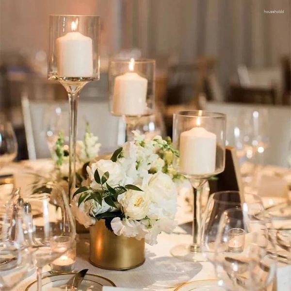 Kerzenhalter 3 teile/satz Becher Glas Klar Tee Licht Kerzenhalter Für Tisch Herzstück Hochzeit Hause Badezimmer Bar Party Decor