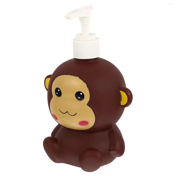 Dispensador de sabão líquido shampoo loção garrafa dos desenhos animados em forma de macaco garrafas de imprensa recipientes vazios para casa