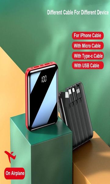 2023 pollici 10000mAh Batteria esterna Mini Power Bank Specchio Schermo Digital Disply Poverbank portatile per telefono cellulare intelligente Powerban9107512