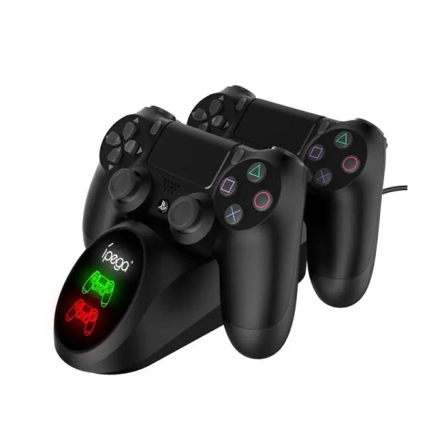 Caricabatterie iPega 9180 Controller PS4 Stazione dock di ricarica rapida Supporto caricatore doppio con display per Sony PlayStation 4/PS4 Slim/PS4 Pro