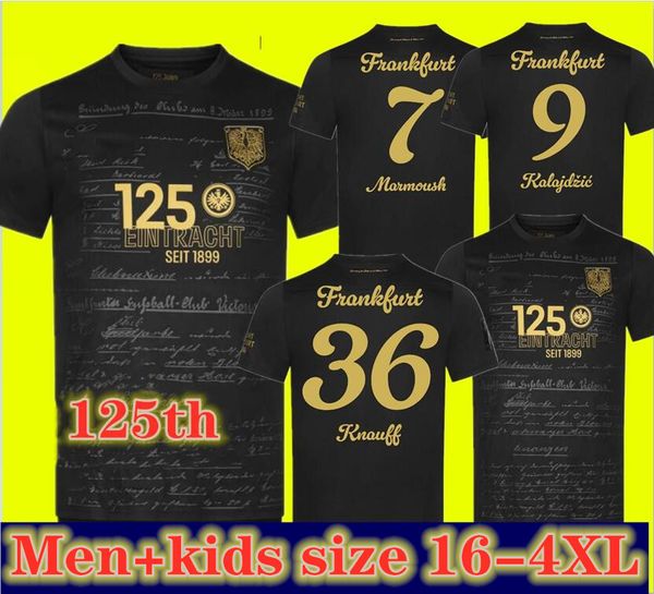 2024-2025 Eintracht Frankfurt 125 Jahre Jubiläum Kit DFB Pokal Final Kit Fußballtrikots 2024 2025 Rode Ache Football Shirt Uniform 125. Schwarzes Gold 666