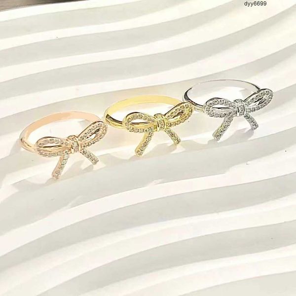 3jf6 banda anéis t família s925 corpo inteiro prata esterlina tiffanynet arco anel moda bonito versátil edição coreana diamante arco anel feminino