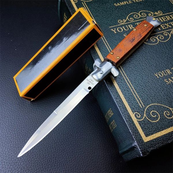 9 '' Italian Mafia GodfatherFast Opening AU TO Coltello pieghevole Pocket Flipper Knife 440C Lama Tattica di sopravvivenza Coltello da campeggio Strumento di caccia all'aperto