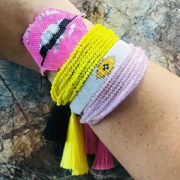 Armbänder Handgefertigtes gewebtes Herz-Stern-Armband-Set für Frauen als Geschenk für mexikanischen Modeschmuck