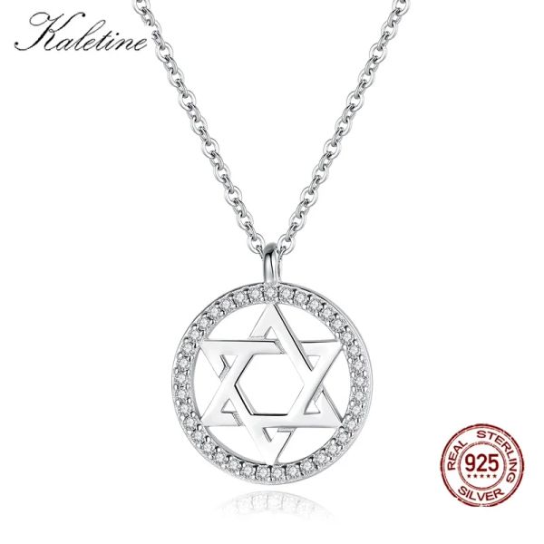 Ciondoli KALETINE Ebraica Magen Stella di David Collana in argento sterling 925 Donna Uomo Israele Judaica Gioielli ebraici Hanukkah Pendenti