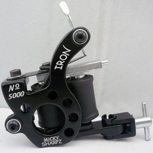 Máquina HJTAT Black Iron Tattoo Machine 10 Wrap Bobs Cutter para forro de forro e sombreamento