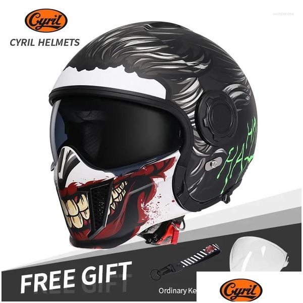 Caschi moto 2024 Open Face 3/4 Capacetes Casco certificato Dot Visiera durale Lente rimovibile Leggero Sicurezza Equitazione Moto Drop De Oteoq