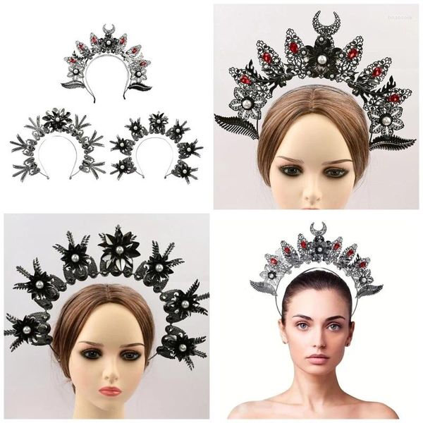 Fermagli per capelli Fascia barocca Halos con strass scintillanti Accessori per copricapo squisiti