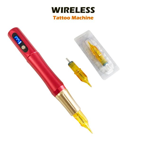 Connectors Red Professional LED Digital Multifunktion Wireless Tattoo Hine / Tattoo -Nadeln Patrone