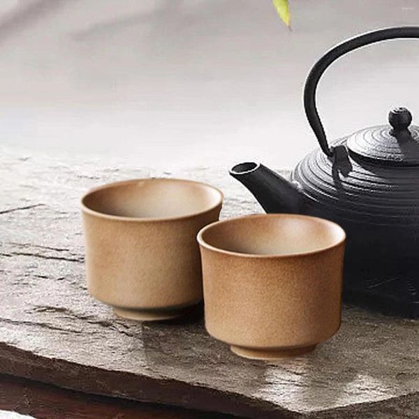 Xícaras de chá 2x copo japonês tradicional durável 125ml café cerâmico pessoal para casa acampamento cozinha piquenique