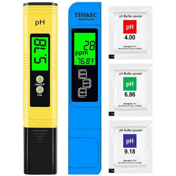 Atacado medidores 1 conjunto tds medidor digital testador de água ph tds ec lcd pureza ppm aquário filtro zz