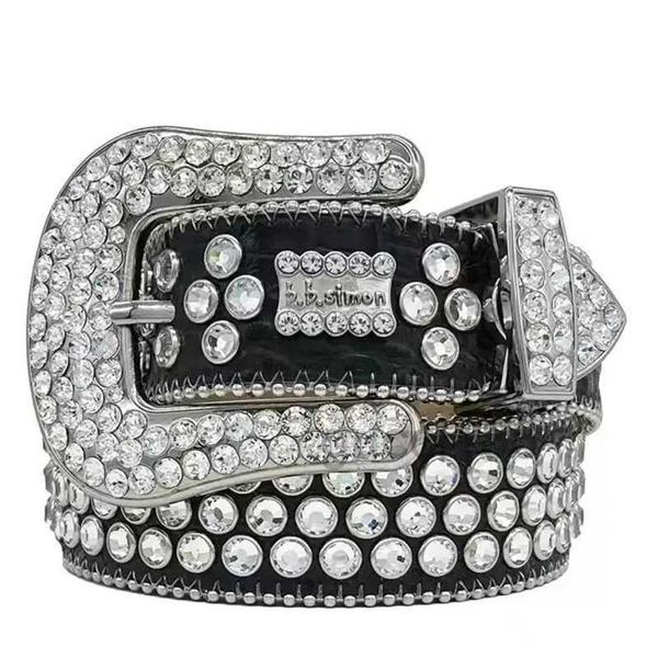 Uomo Donna Cintura Bb Simon Designer di lusso Cinture con fibbia ad ago retrò 20 colori cristallo diamante 60PR