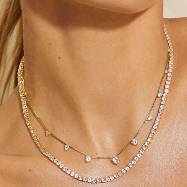 Collana girocollo da tennis con pietre preziose in zirconi di cristallo da 4 mm alla moda e alla moda