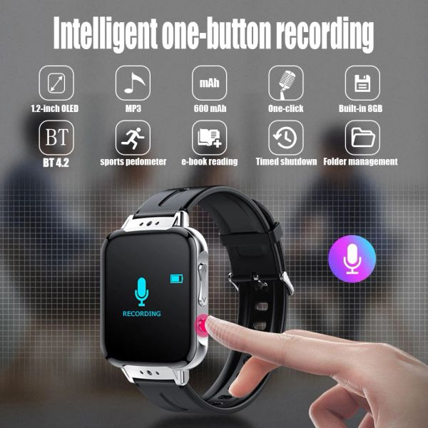 Assiste bluetooth executando mp3 sports pedômetro sem perda de música ebook mini estudante walkman smart assista smartwatch smart watch homens