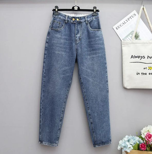 Джинсы плюс размер джинсы женщины потеряли штаны гарем сестра девятипойнты штаны 100 кг модные детские детские джинсы Большой размер. Новые джинсы 6xl для женщин