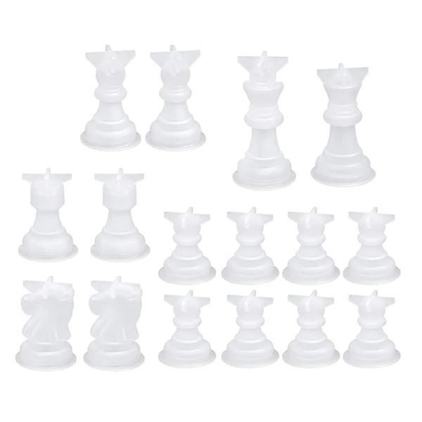 3D-Schachfiguren-Silikonformen, Epoxidharz-Gussformen, Schmuckherstellungswerkzeuge