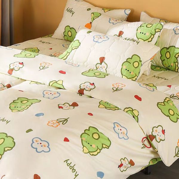 Conjunto de quatro peças de lençóis de algodão puro para roupas de cama de alta qualidade e têxteis para o outono e inverno