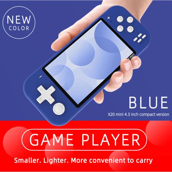 Players X20 Mini Retro Handheld-Konsole 4,3 Zoll tragbares Videospiel für MAME/CPS/GBA/NES/GB/SEGA/NEOGEO/GBC/SNES-Emulatoren