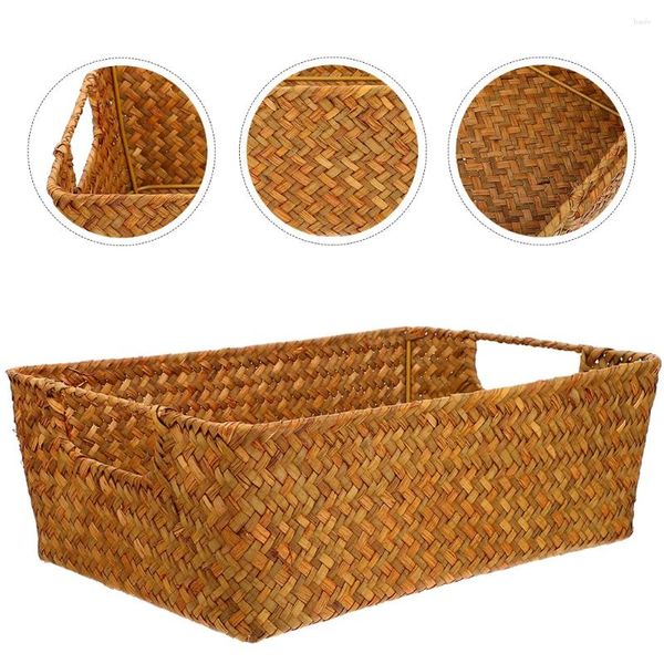 Set di stoviglie Cestino per il pane in paglia Cestini decorativi per la conservazione domestica Fornitura di frutta Comodo vassoio per accessori