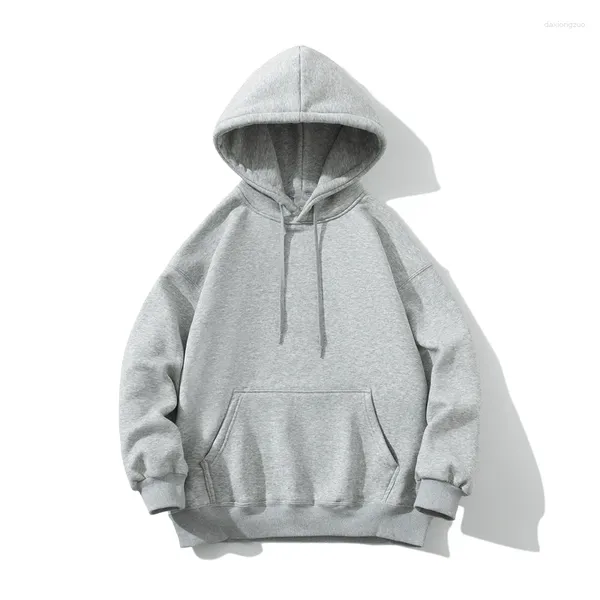 Männer Hoodies 2024 Herbst Männer Mit Kapuze Dicken Stoff Solide Grund Sweatshirts Qualität Jogger Textur Fleece Pullover