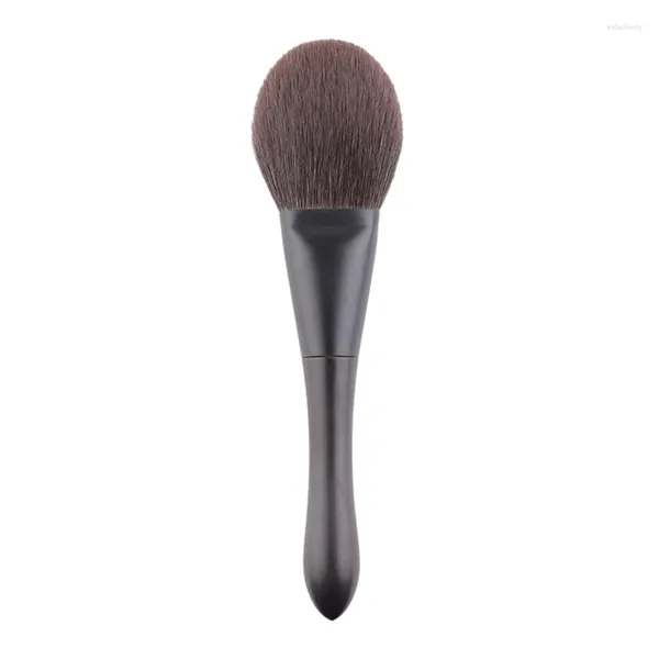 Make-up-Pinsel Q3-8, professionell, handgefertigt, weiches Saikoho-Ziegenhaar, großer, flacher Gesichtspuderpinsel, Make-up mit Ebenholzgriff