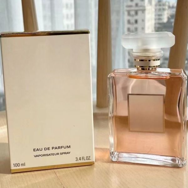 Perfume feminino com cheiro floral, 100ml, mademoiselle edp, fragrância de longa duração, spray de namoro, cheiro original, parfum para mulheres