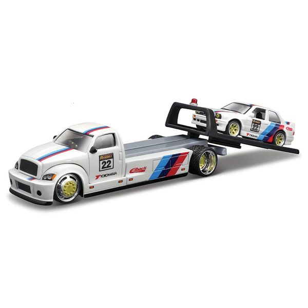 1 64 Maisto FLATBED/1988 M3 E30 1965 Muslim Elite Trasporto Die Cast Modello di Auto Collezione Regalo Giocattoli 240221