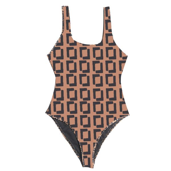 Жаккардовый купальник с надписью для женщин, летний дизайнерский сексуальный купальный костюм, цельный пляжный купальник