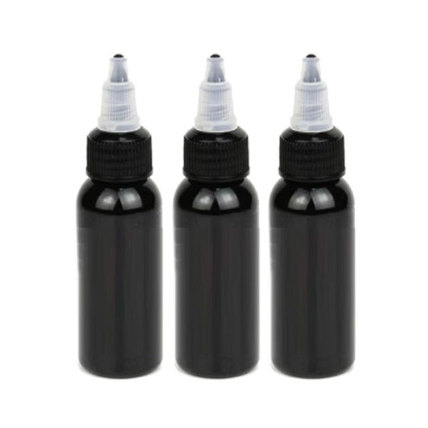 Medicina 3 garrafas 30ml/garrafa tinta de tatuagem temporária preta para pintura corporal pequenas tatuagens aerógrafo spray cor