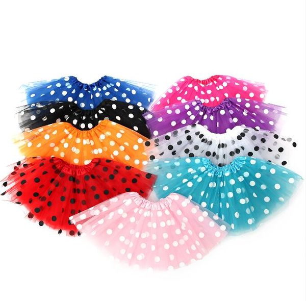 Novas meninas bronzeando dot tutu saias crianças roupas de grife bebê ouro polka dot saias princesa tule ballet saia lantejoulas brilho pettiskirts vestido de dança