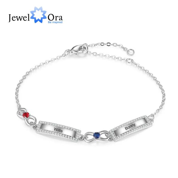 Pulseiras personalizadas para o dia das mães, bracelete infinito com 14 nomes da família, mulheres, mãe, pedra de aniversário personalizada, presente para melhor amiga, irmã