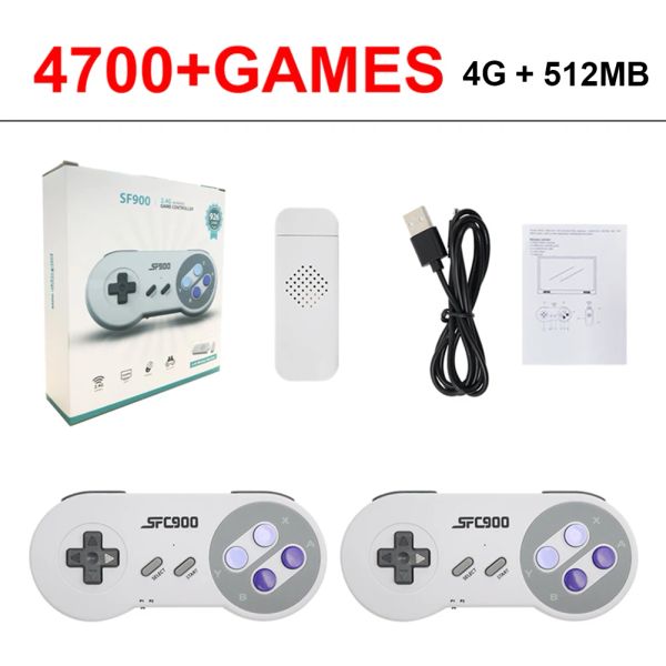 Konsollar SF900 Super Nintendo Snes Nes için Video Oyun Konsolu 1500 Oyun Hdmicompatible Game Stick TV Player Kablosuz Denetleyici